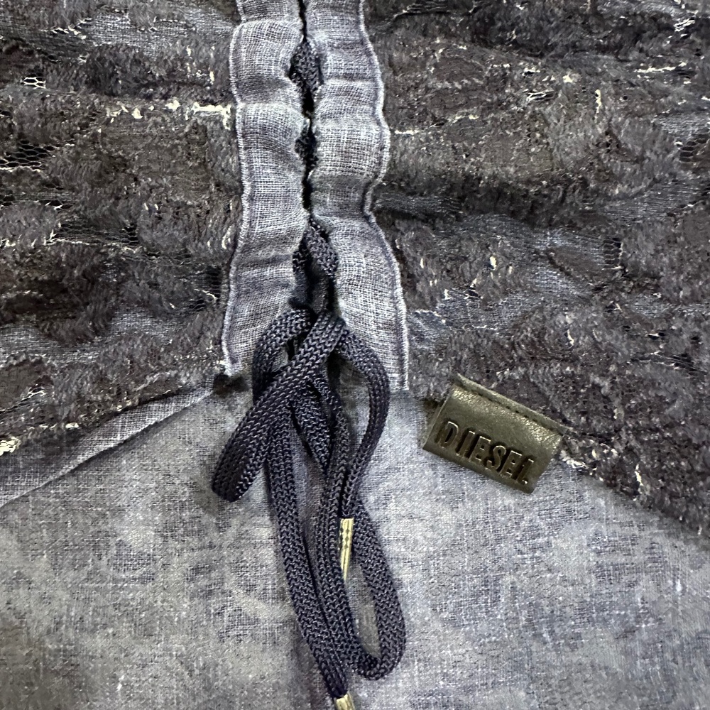 Diesel Navy Blue Corset Tie Lace Scarf Shawl